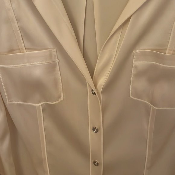 White House Black Market, Silk Bouse, Size 10, Color Cream - Picture 3 of 6